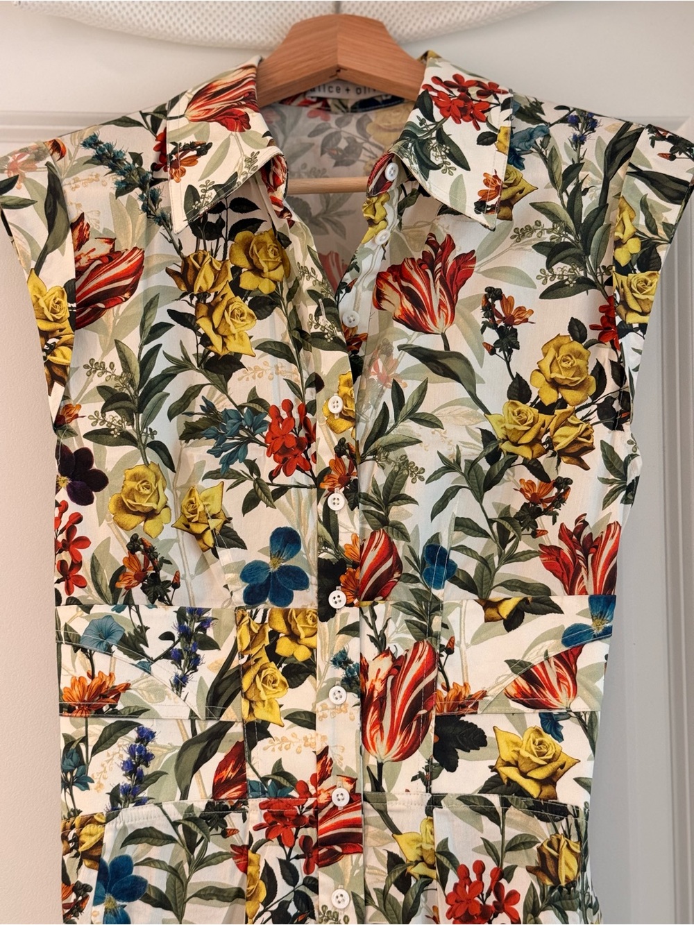 NEW Alice+Olivia KIM PANELED CORSET FLARED MINI SHIRT DRESS - Picture 8 of 16